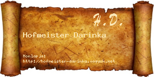 Hofmeister Darinka névjegykártya